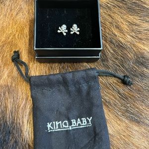 King Baby Skull & Crossbone Post Earrings